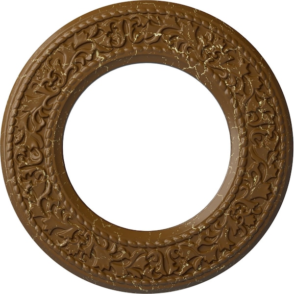 Ekena Millwork Blackthorn Medallion (Canopies up to 7 1/2"), 13 3/8"OD x 7 1/2"ID x 3/4"P, Smokey Topaz Crackle CM13BLSTC - main